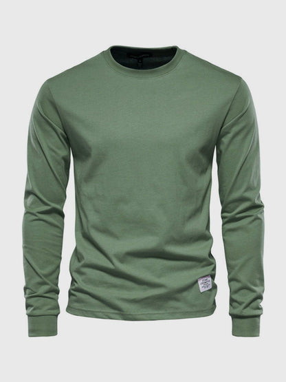 Katoenen heren shirt met ronde hals - comfortabele pasvorm