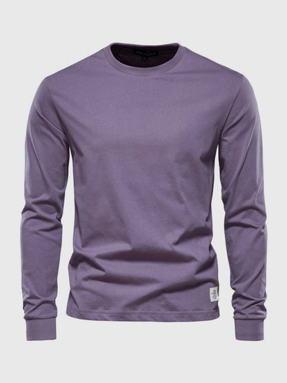 Katoenen heren shirt met ronde hals - comfortabele pasvorm