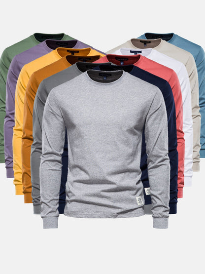 Katoenen heren shirt met ronde hals - comfortabele pasvorm