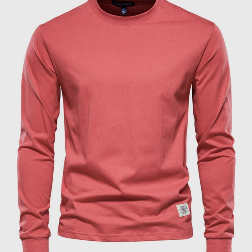 Katoenen heren shirt met ronde hals - comfortabele pasvorm