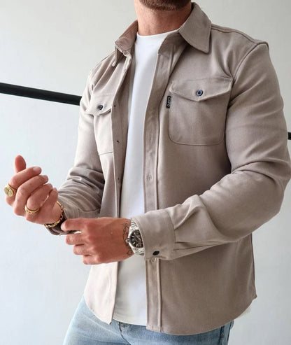 Comfort Katoen Shirtjack met Borstzakken - Heren