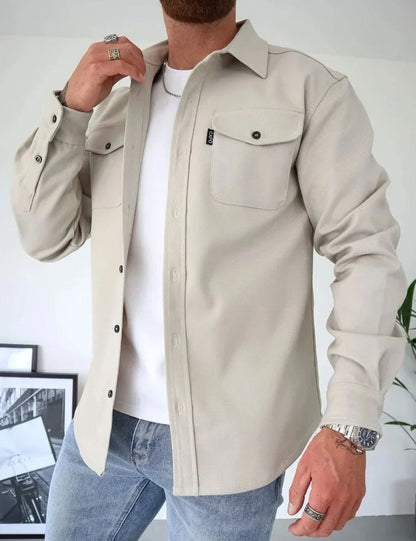 Comfort Katoen Shirtjack met Borstzakken - Heren