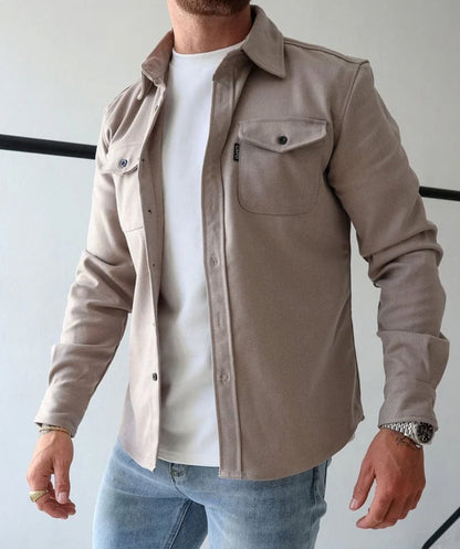 Comfort Katoen Shirtjack met Borstzakken - Heren