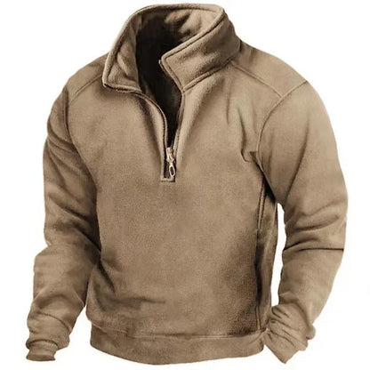 Fleece Pullover met Halve Rits en Zakken - Heren