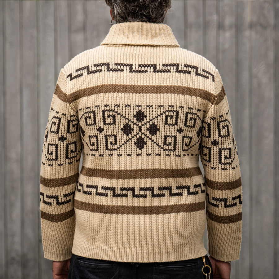 Retro Jacquard Heren Vest met Sjaalkraag - Comfortabel Casual Design