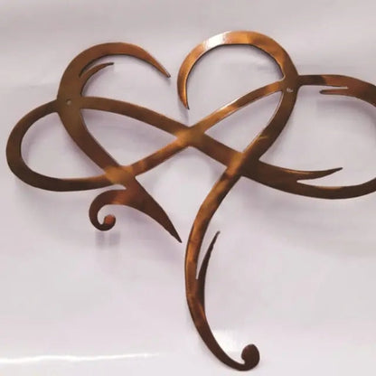 OneindigHart Wanddecor – IJzeren Wandsculptuur met Symbool van Eeuwige Liefde