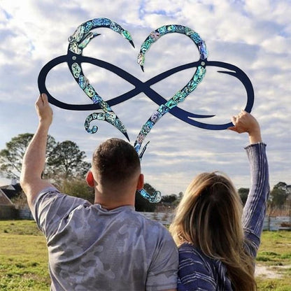 OneindigHart Wanddecor – IJzeren Wandsculptuur met Symbool van Eeuwige Liefde