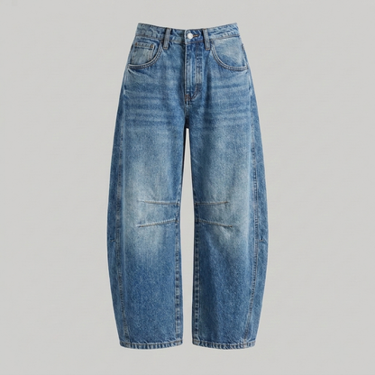 Klassieke Hoge Taille Wijde Denim - Comfortabele Dames Jeans