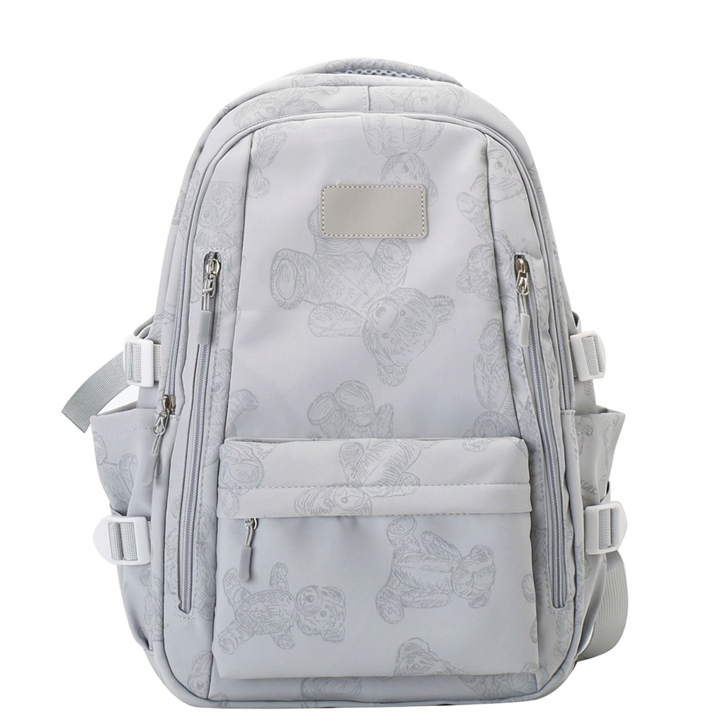 Klassieke Canvas Schoolrugzak met Ritssluiting