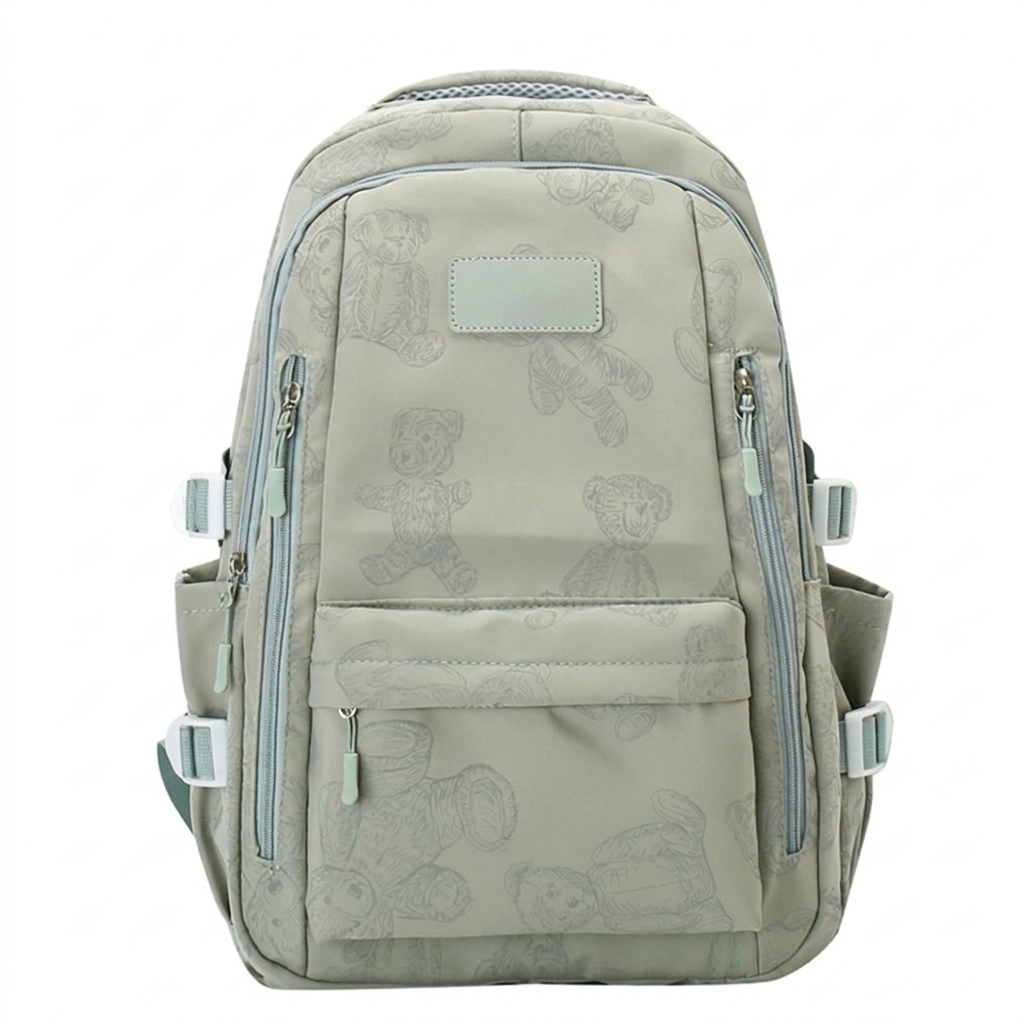 Klassieke Canvas Schoolrugzak met Ritssluiting