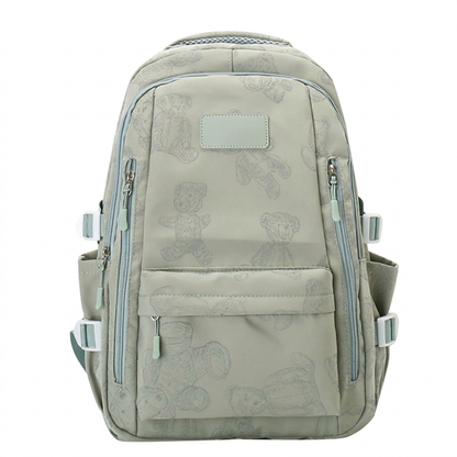 Klassieke Canvas Schoolrugzak met Ritssluiting