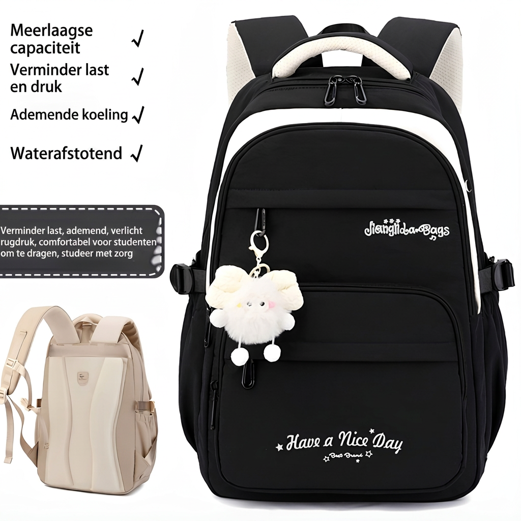 Driedelige Schooltas Set met Cartoonprint - Rugzak, Etui en Accessoires