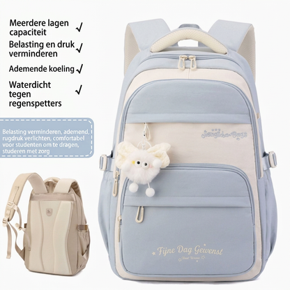 Driedelige Schooltas Set met Cartoonprint - Rugzak, Etui en Accessoires