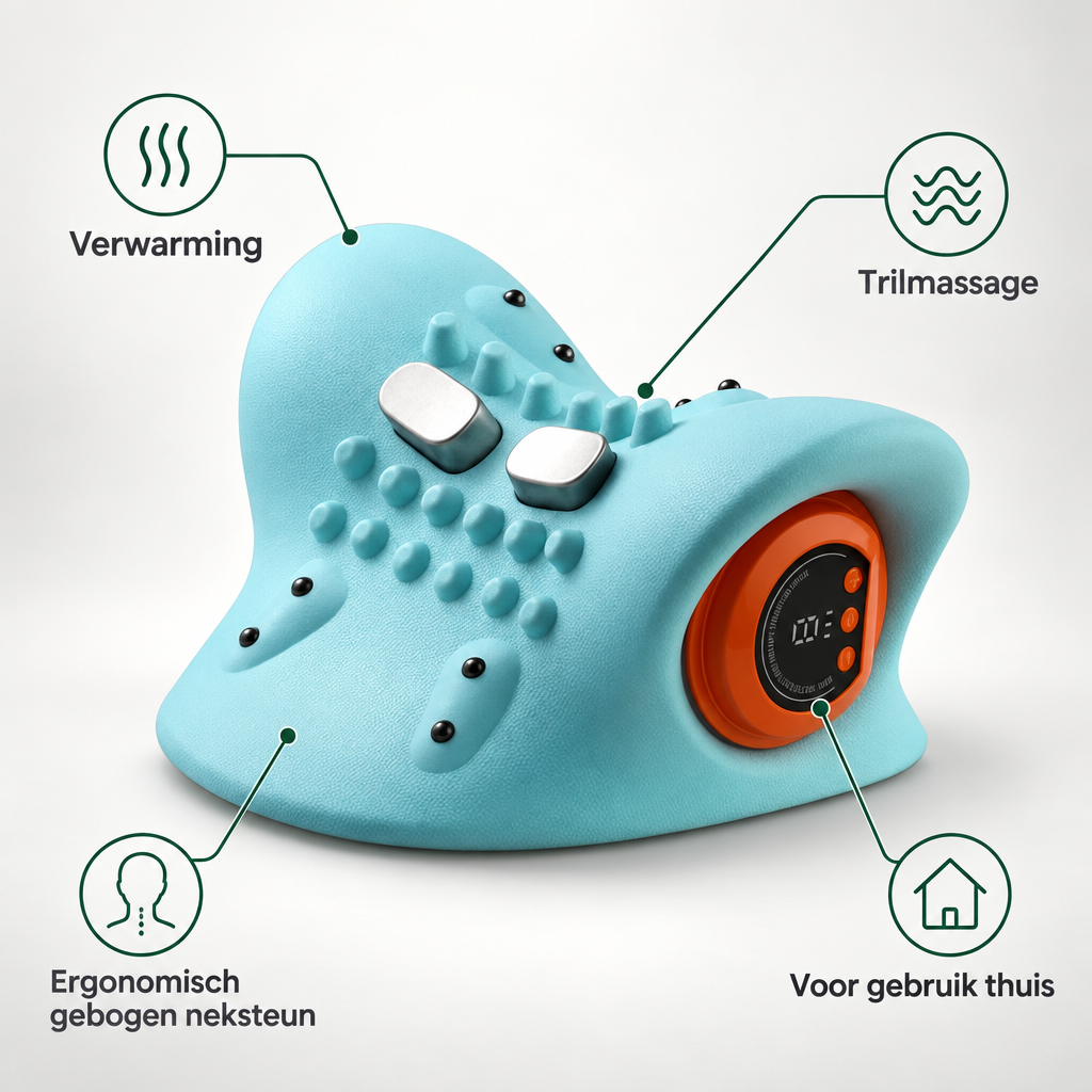 Warmte- en Trilmassage Neksteun - Elektrisch Nekkussen voor Ontspanning
