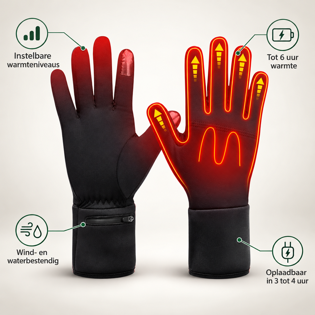 Verwarmde Winterhandschoenen met Instelbare Warmte - Tot 6 Uur Batterijduur