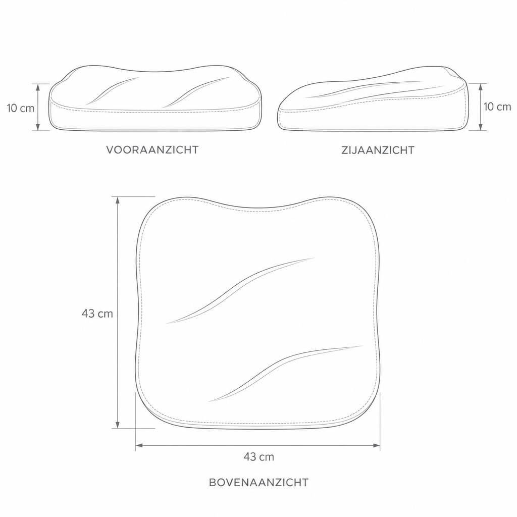 Ergonomisch Zitverhoger Geheugenfoam - 7,6 cm Verhoging voor Auto en Kantoor, 43 x 43 cm