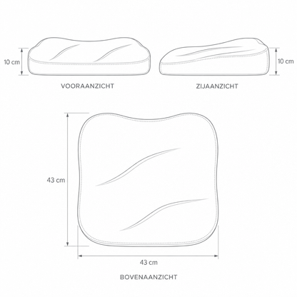 Ergonomisch Zitverhoger Geheugenfoam - 7,6 cm Verhoging voor Auto en Kantoor, 43 x 43 cm