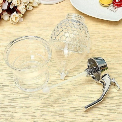 DriupVrij Honingdispenser met Bijenraatdesign – 200 ml Kunststof