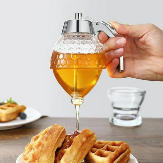 DriupVrij Honingdispenser met Bijenraatdesign – 200 ml Kunststof