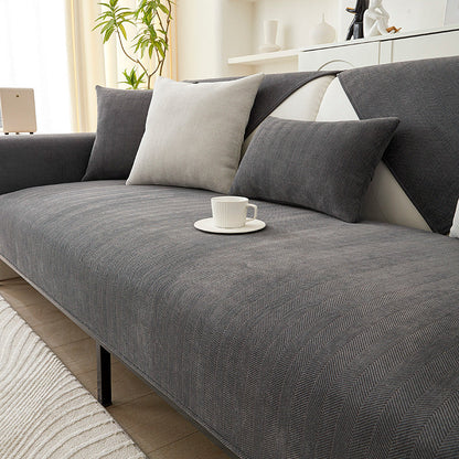 Luxe SofaSafe Chenille Bankbeschermer met Antislip & Visgraatdesign