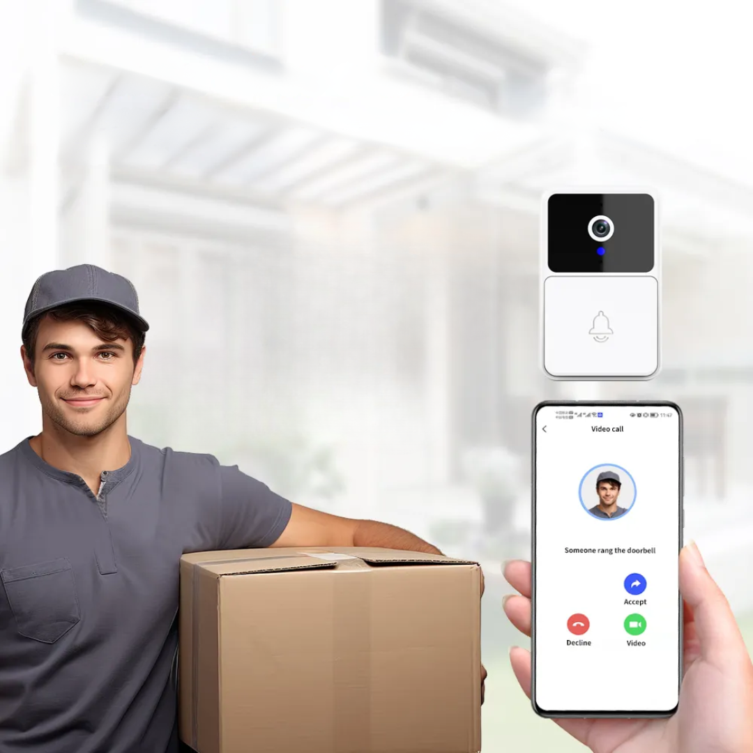 SafeView Slimme Videodeurbel met HD Camera en Twee-Weg Audio – Nachtzicht & Bewegingsdetectie