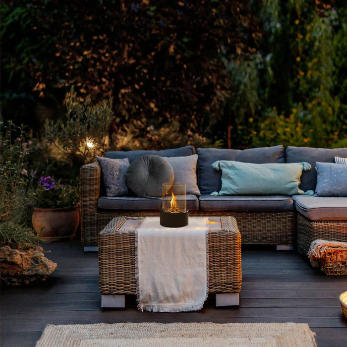 GlowLuxe Draagbare Vlamlantaarn – Moderne Tafellamp op Gas voor Binnen en Buiten