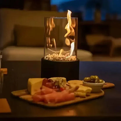 GlowLuxe Draagbare Vlamlantaarn – Moderne Tafellamp op Gas voor Binnen en Buiten