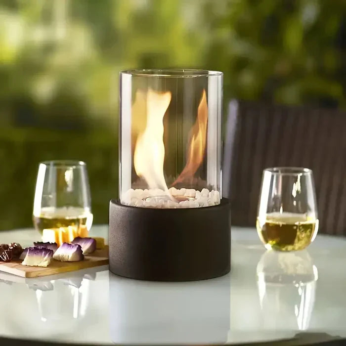 GlowLuxe Draagbare Vlamlantaarn – Moderne Tafellamp op Gas voor Binnen en Buiten