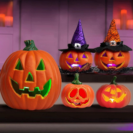 Lichtgevende Herfstpompoen Set voor Halloweendecoratie