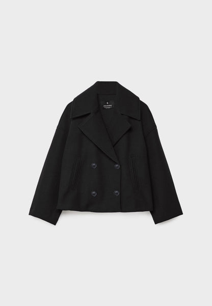 Elegante Dames Winterjas – Stijlvolle Korte Double-Breasted Jas