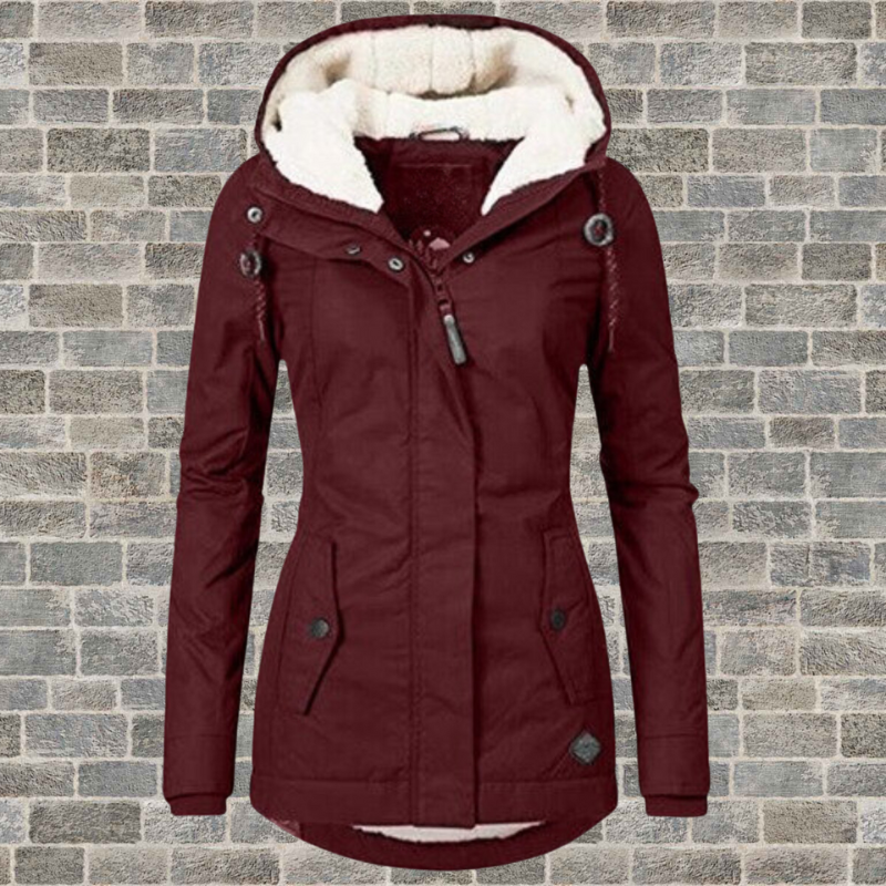 Fleece Winterjas met Capuchon - Dames Warm Gevoerd