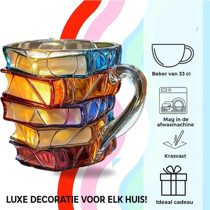 BoekBeker 3D Mok – Handgeschilderde Literatuur Mok in Boekvorm