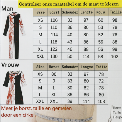 Griezelige Clown Halloween Outfit – Compleet Kostuum voor Mannen en Vrouwen