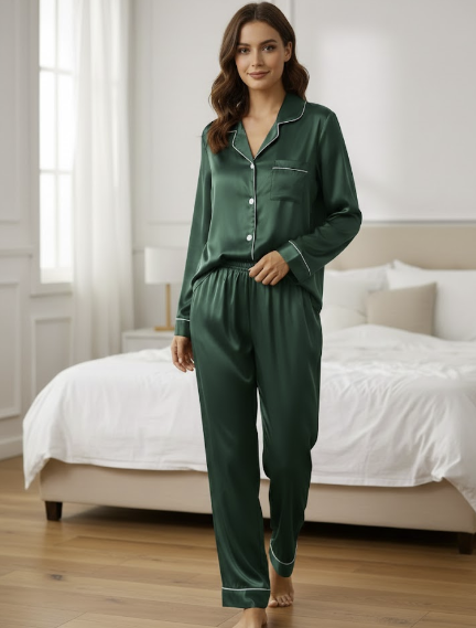 NachtZacht Dames Pyjama Set – Elegante Comfortset voor Ontspanning