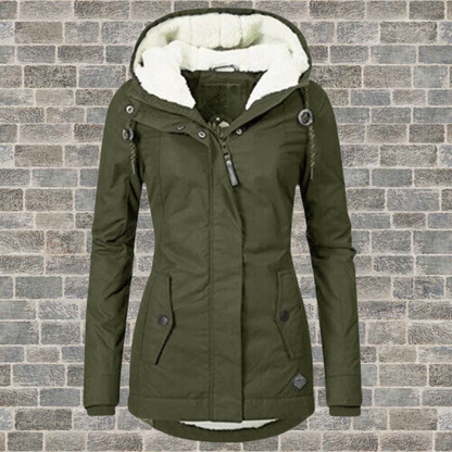 Fleece Winterjas met Capuchon - Dames Warm Gevoerd