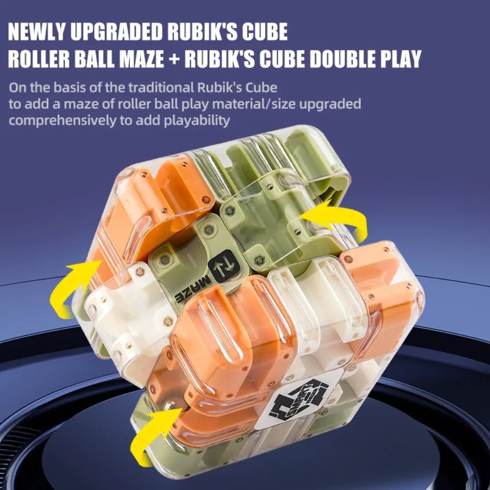 Denkbaan Puzzelkubus met Doolhof en Metalen Bal voor Focus