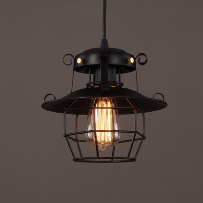 Retro Industriële Kooi Hanglamp met Verstelbare Kabel