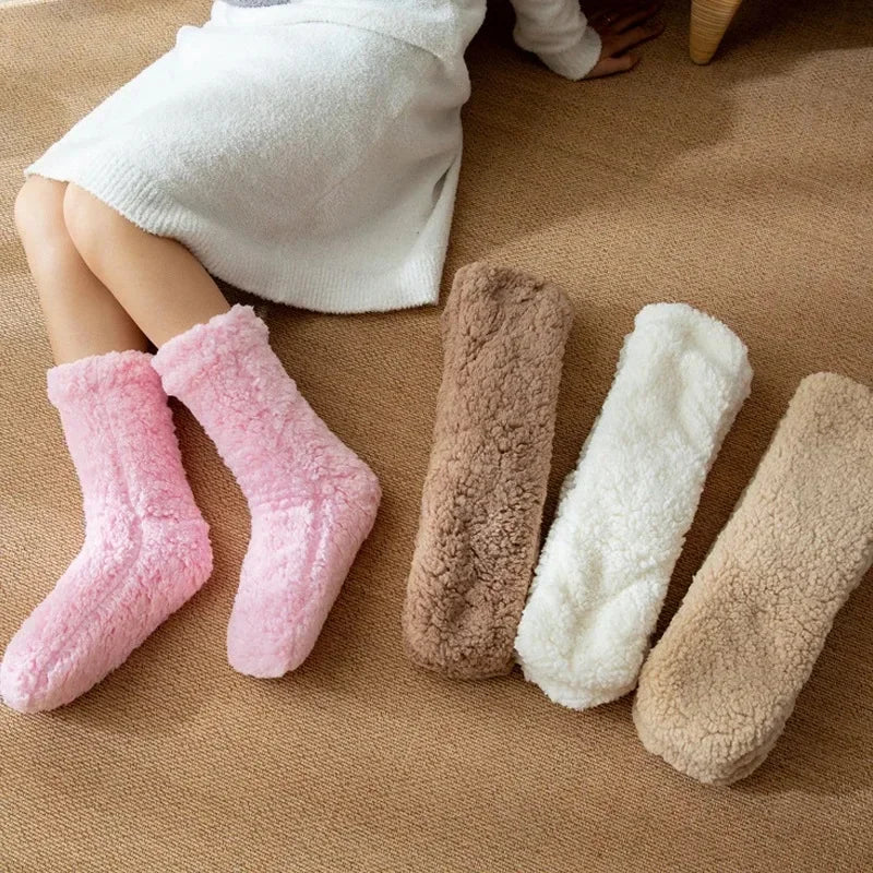 Fluffy Thermo Lounge Sokken – Zachte Warme Pluche Huissokken voor Wintercomfort