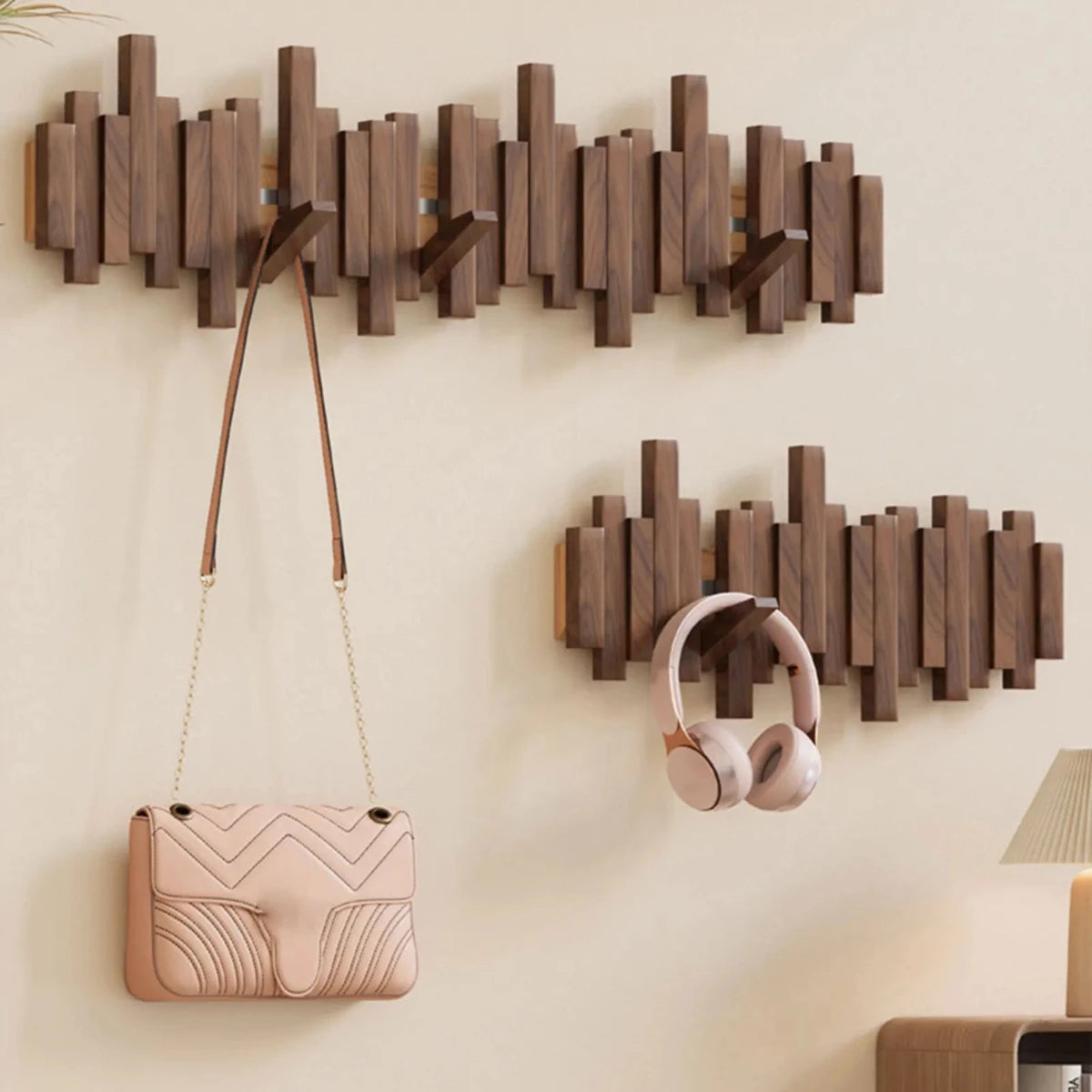 PianoWood Wandkapstok – Houten Pianotoets Kapstok van Walnoot of Beukenhout