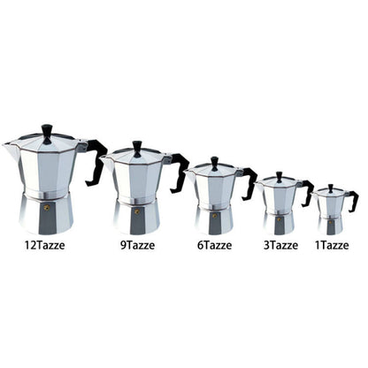 Klassieke Italiaanse Moka-pot voor fornuis - 12 kopjes espresso maker