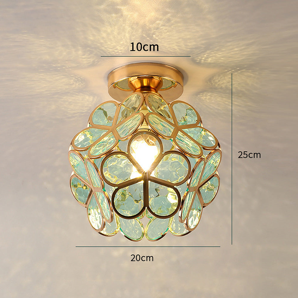 LumiFlora – Bloemvormige Kristallen Plafondlamp met Warm Licht