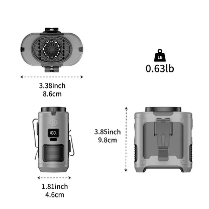 Draagbare Camping Ventilator met LED-Verlichting en Powerbank