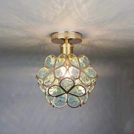 LumiFlora – Bloemvormige Kristallen Plafondlamp met Warm Licht