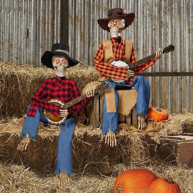 Dansende Skeletduo met Geluid- en Bewegingssensoren - Halloween Decoratie