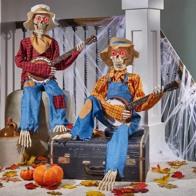 Dansende Skeletduo met Geluid- en Bewegingssensoren - Halloween Decoratie