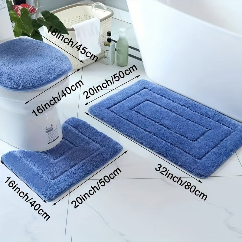 SoftStep Set Tappetini da Bagno di Lusso – Antiscivolo, Asciugatura Rapida e Lavabili