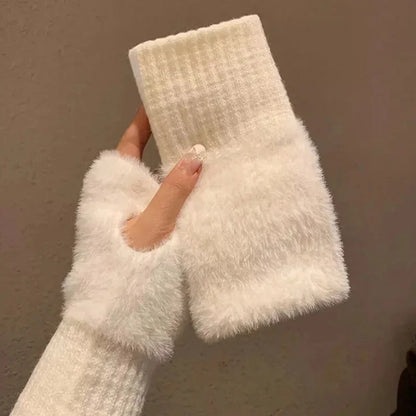 Unisex Fleece Vingerloze Handschoenen – Warm, Zacht en Functioneel
