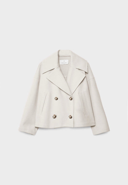 Elegante Dames Winterjas – Stijlvolle Korte Double-Breasted Jas