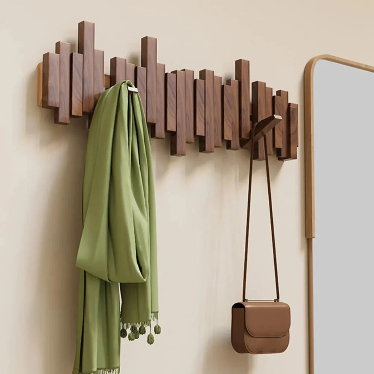 PianoWood Wandkapstok – Houten Pianotoets Kapstok van Walnoot of Beukenhout