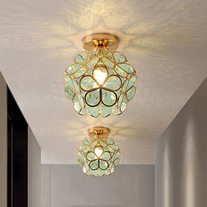 LumiFlora – Bloemvormige Kristallen Plafondlamp met Warm Licht